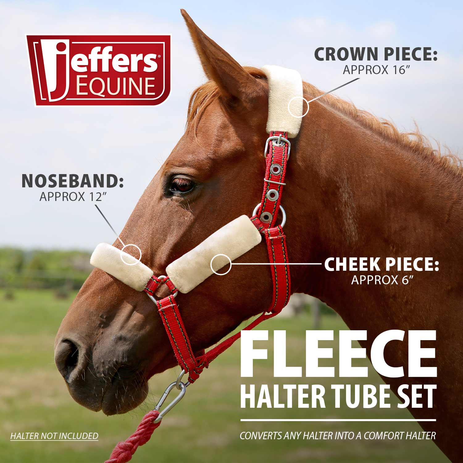 Jeffers Horse Fleece Halter Tube, 4 Piece Comfort Set
