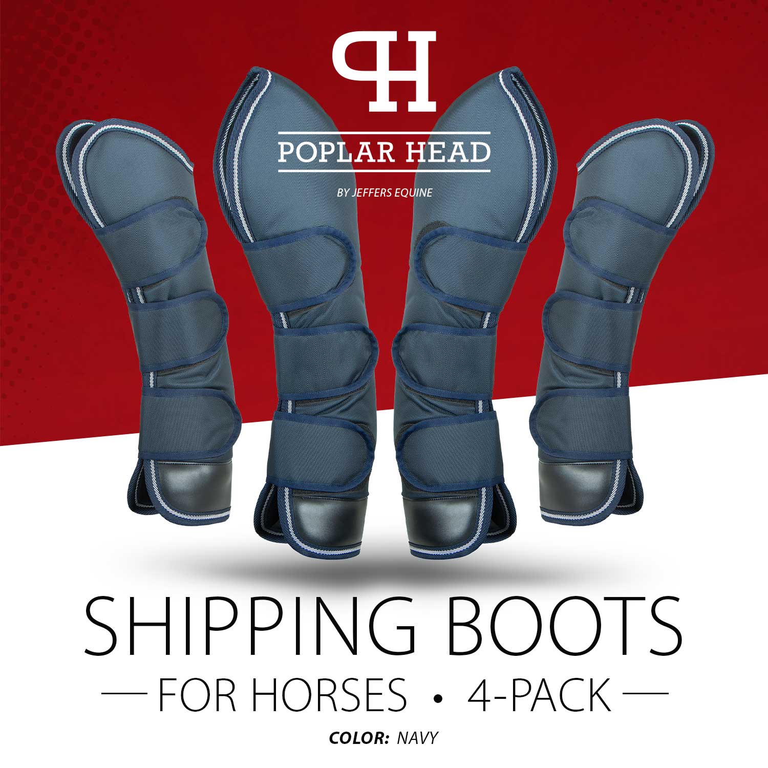 Jeffers Poplar Head Horse Shipping Boots, 4-Pack with Carry Bag